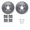 6612-63151 Brake Rotors w/5000 Euro Ceramic Brake Pads Kit with Hardware, 1990-1995 Mercedes-Benz, Position: Rear - image 1