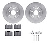 6612-63155 Brake Rotors w/5000 Euro Ceramic Brake Pads Kit with Hardware, 1990-1998 Mercedes-Benz, Position: Front - image 1