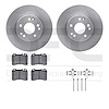 6612-63159 Brake Rotors w/5000 Euro Ceramic Brake Pads Kit with Hardware, 1990-1995 Mercedes-Benz, Position: Front - image 1