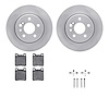 6612-63163 Brake Rotors w/5000 Euro Ceramic Brake Pads Kit with Hardware, 1991-1999 Mercedes-Benz, Position: Rear - image 1
