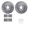 6612-63167 Brake Rotors w/5000 Euro Ceramic Brake Pads Kit with Hardware, 1991-1999 Mercedes-Benz, Position: Front - image 1