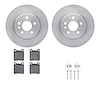 6612-63171 Brake Rotors w/5000 Euro Ceramic Brake Pads Kit with Hardware, 1992-1999 Mercedes-Benz, Position: Rear - image 1