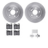 6612-63179 Brake Rotors w/5000 Euro Ceramic Brake Pads Kit with Hardware, 1992-1995 Mercedes-Benz, Position: Rear - image 1