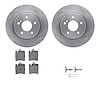 6612-63209 Brake Rotors w/5000 Euro Ceramic Brake Pads Kit with Hardware, 1996-2011 Mercedes-Benz, Position: Rear - image 1