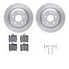 6612-63216 Brake Rotors w/5000 Euro Ceramic Brake Pads Kit with Hardware, 2000-2003 Mercedes-Benz, Position: Rear - image 1