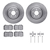 6612-63231 Brake Rotors w/5000 Euro Ceramic Brake Pads Kit with Hardware, 1993-2002 Mercedes-Benz, Position: Front - image 1