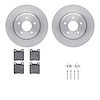 6612-63238 Brake Rotors w/5000 Euro Ceramic Brake Pads Kit with Hardware, 1998-2009 Multiple Makes/Models, Position: Rear - image 1