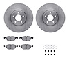6612-63254 Brake Rotors w/5000 Euro Ceramic Brake Pads Kit with Hardware, 2000-2006 Multiple Makes/Models, Position: Front - image 1