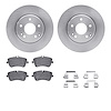 6612-63265 Brake Rotors w/5000 Euro Ceramic Brake Pads Kit with Hardware, 2001-2005 Mercedes-Benz, Position: Front - image 1