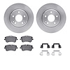 6612-63266 Brake Rotors w/5000 Euro Ceramic Brake Pads Kit with Hardware, 2003-2015 Mercedes-Benz, Position: Front - image 1