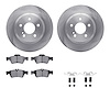 6612-63282 Brake Rotors w/5000 Euro Ceramic Brake Pads Kit with Hardware, 2003-2016 Mercedes-Benz, Position: Rear - image 1