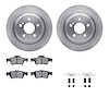 6612-63304 Brake Rotors w/5000 Euro Ceramic Brake Pads Kit with Hardware, 2003-2006 Mercedes-Benz, Position: Rear - image 1