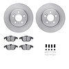 6612-63343 Brake Rotors w/5000 Euro Ceramic Brake Pads Kit with Hardware, 2008-2017 Mercedes-Benz, Position: Rear - image 1