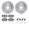6612-63358 Brake Rotors w/5000 Euro Ceramic Brake Pads Kit with Hardware, 2013-2020 Mercedes-Benz, Position: Rear - image 1