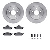 6612-63380 Brake Rotors w/5000 Euro Ceramic Brake Pads Kit with Hardware, 1998-2005 Mercedes-Benz, Position: Front - image 1