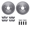 6612-63384 Brake Rotors w/5000 Euro Ceramic Brake Pads Kit with Hardware, 1998-2005 Mercedes-Benz, Position: Rear - image 1