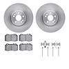 6612-63388 Brake Rotors w/5000 Euro Ceramic Brake Pads Kit with Hardware, 2000-2005 Mercedes-Benz, Position: Front - image 1