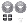 6612-63392 Brake Rotors w/5000 Euro Ceramic Brake Pads Kit with Hardware, 2000-2005 Mercedes-Benz, Position: Rear - image 1