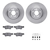 6612-63409 Brake Rotors w/5000 Euro Ceramic Brake Pads Kit with Hardware, 2006-2012 Mercedes-Benz, Position: Front - image 1