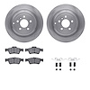 6612-63413 Brake Rotors w/5000 Euro Ceramic Brake Pads Kit with Hardware, 2006-2012 Mercedes-Benz, Position: Rear - image 1