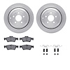 6612-63421 Brake Rotors w/5000 Euro Ceramic Brake Pads Kit with Hardware, 2006-2012 Mercedes-Benz, Position: Rear - image 1