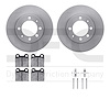 6612-65006 Brake Rotors w/5000 Euro Ceramic Brake Pads Kit with Hardware, 1969-1974 GM, Position: Rear - image 1