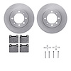 6612-65007 Brake Rotors w/5000 Euro Ceramic Brake Pads Kit with Hardware, 1969-1973 GM, Position: Front - image 1