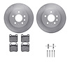 6612-65022 Brake Rotors w/5000 Euro Ceramic Brake Pads Kit with Hardware, 1997-2008 GM, Position: Rear - image 1