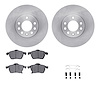 6612-65026 Brake Rotors w/5000 Euro Ceramic Brake Pads Kit with Hardware, 1997-2006 GM, Position: Front - image 1