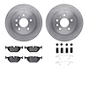 6612-65030 Brake Rotors w/5000 Euro Ceramic Brake Pads Kit with Hardware, 1999-2010 GM, Position: Rear - image 1