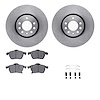6612-65033 Brake Rotors w/5000 Euro Ceramic Brake Pads Kit with Hardware, 1999-2010 GM, Position: Front - image 1