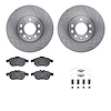 6612-65044 Brake Rotors w/5000 Euro Ceramic Brake Pads Kit with Hardware, 2003-2005 GM, Position: Front - image 1