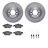 6612-65045 Brake Rotors w/5000 Euro Ceramic Brake Pads Kit with Hardware, 2006-2011 GM, Position: Front - image 1