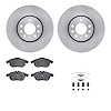 6612-65052 Brake Rotors w/5000 Euro Ceramic Brake Pads Kit with Hardware, 2003-2005 GM, Position: Front - image 1