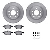 6612-65057 Brake Rotors w/5000 Euro Ceramic Brake Pads Kit with Hardware, 2003-2011 GM, Position: Rear - image 1