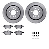 6612-65069 Brake Rotors w/5000 Euro Ceramic Brake Pads Kit with Hardware, 2008-2011 GM, Position: Rear - image 1