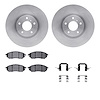 6612-67011 Brake Rotors w/5000 Euro Ceramic Brake Pads Kit with Hardware, 2005-2020 Infiniti/Nissan, Position: Front - image 1
