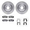 6612-67023 Brake Rotors w/5000 Euro Ceramic Brake Pads Kit with Hardware, 2007-2013 Infiniti/Nissan, Position: Front - image 1