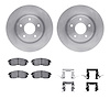 6612-67027 Brake Rotors w/5000 Euro Ceramic Brake Pads Kit with Hardware, 2007-2012 Infiniti/Nissan, Position: Front - image 1