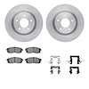 6612-67055 Brake Rotors w/5000 Euro Ceramic Brake Pads Kit with Hardware, 2011-2019 Infiniti/Nissan, Position: Front - image 1