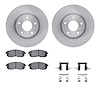 6612-68003 Brake Rotors w/5000 Euro Ceramic Brake Pads Kit with Hardware, 2003-2005 Infiniti/Nissan, Position: Front - image 1
