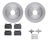 6612-72011 Brake Rotors w/5000 Euro Ceramic Brake Pads Kit with Hardware, 2008-2015 Mitsubishi, Position: Rear - image 1