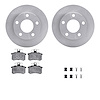 6612-73019 Brake Rotors w/5000 Euro Ceramic Brake Pads Kit with Hardware, 1980-1991 Audi/Volkswagen, Position: Rear - image 1