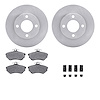 6612-73066 Brake Rotors w/5000 Euro Ceramic Brake Pads Kit with Hardware, 1990-1991 Audi/Volkswagen, Position: Front - image 1