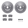 6612-73078 Brake Rotors w/5000 Euro Ceramic Brake Pads Kit with Hardware, 1997-2001 Audi/Volkswagen, Position: Rear - image 1