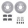 6612-73087 Brake Rotors w/5000 Euro Ceramic Brake Pads Kit with Hardware, 1999-2001 Audi/Volkswagen, Position: Rear - image 1