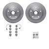 6612-73103 Brake Rotors w/5000 Euro Ceramic Brake Pads Kit with Hardware, 1999-2004 Audi/Volkswagen, Position: Front - image 1