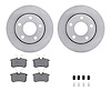 6612-73107 Brake Rotors w/5000 Euro Ceramic Brake Pads Kit with Hardware, 2000-2002 Audi/Volkswagen, Position: Rear - image 1