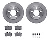 6612-73111 Brake Rotors w/5000 Euro Ceramic Brake Pads Kit with Hardware, 2001-2006 Audi/Volkswagen, Position: Rear - image 1