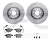 6612-73116 Brake Rotors w/5000 Euro Ceramic Brake Pads Kit with Hardware, 2004-2009 Audi/Volkswagen, Position: Front - image 1